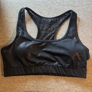 Zyia Black Metallic Bomber Sports Bra L